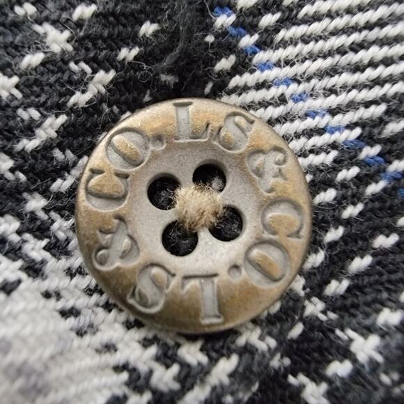 Levis Button Up Heavyweight Shirt Mens L Black White Plaid Rugged Workwear Ranch - Picture 10 of 10